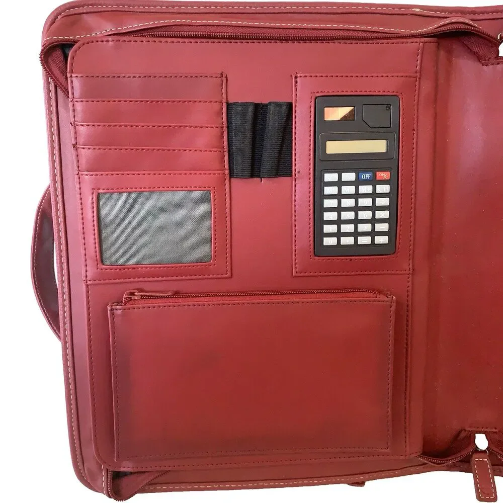 Foray 4-Compartment Organizer Padfolio Briefcase.14” x 12” x 3.25” Calculator